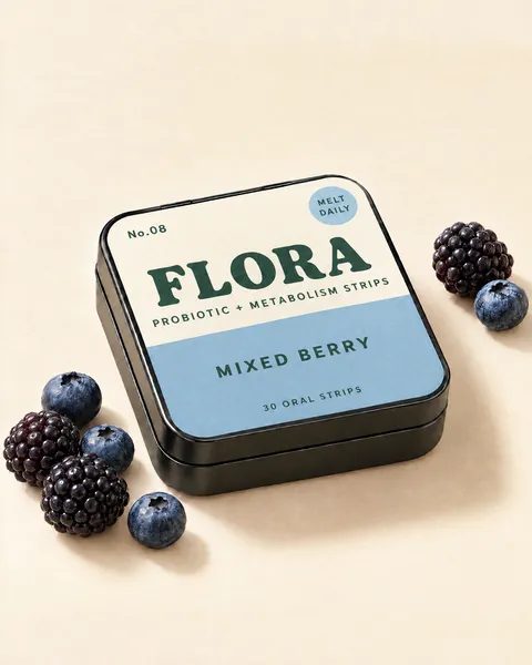 Melt Daily FLORA tin, Mixed berry flavor